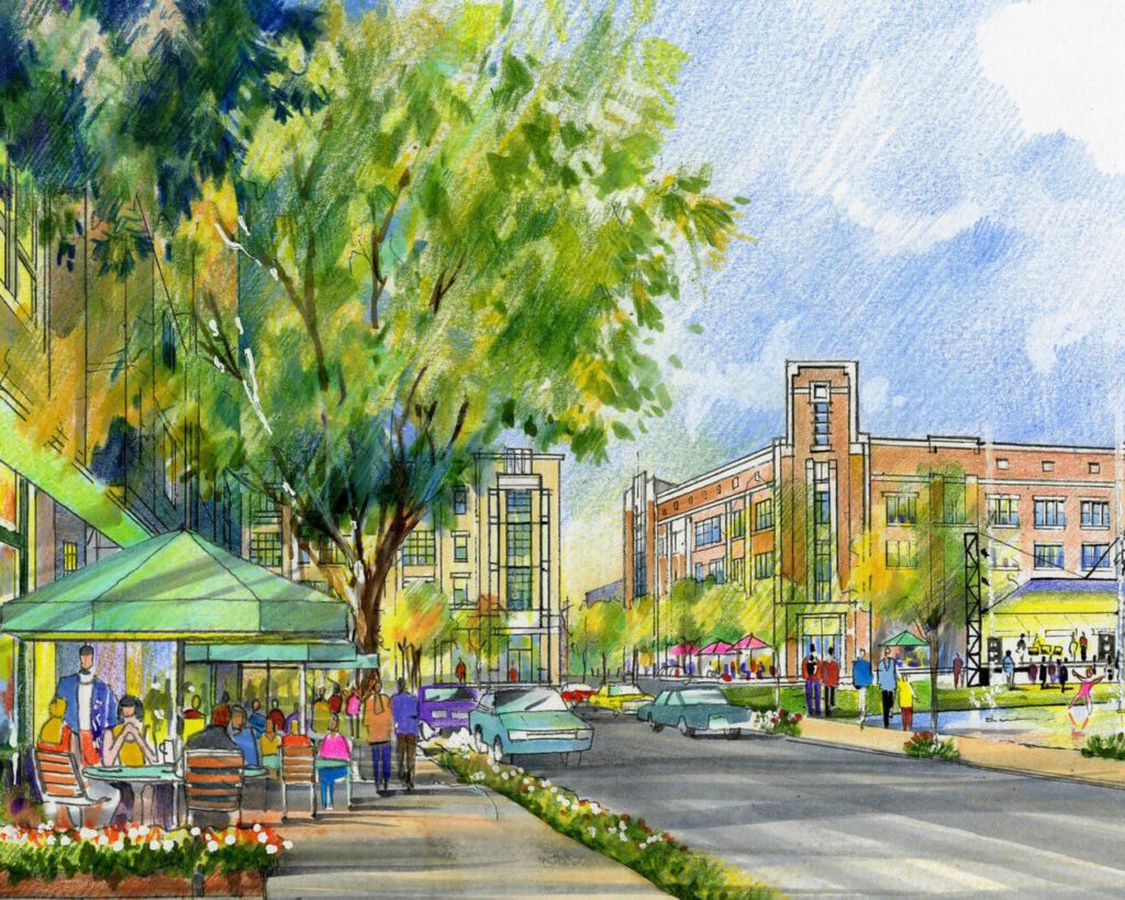Illustrated rendering of future residential development in Leander, TX