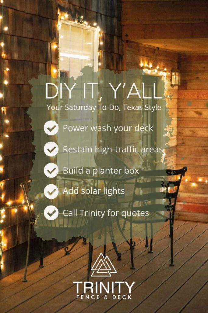 “DIY deck checklist – spring weekend projects for your Texas backyard”